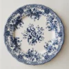 ASSIETTE PLATE FAÏENCE IMPRIMÉ FLEURS