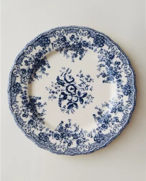42460200400-a7.jpg ASSIETTE PLATE FAÏENCE IMPRIMÉ FLEURS