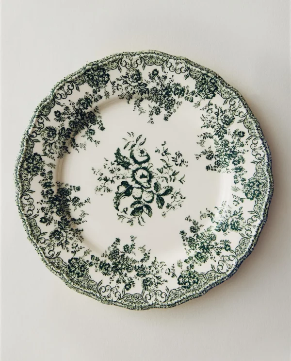 ASSIETTE PLATE FAÏENCE IMPRIMÉ FLEURS (Copie)